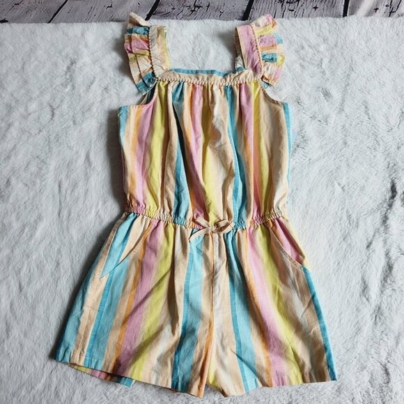 Cat & Jack, Girls' Flutter Sleeve Romper, 3KIDJ-Y - Picture 2 of 4